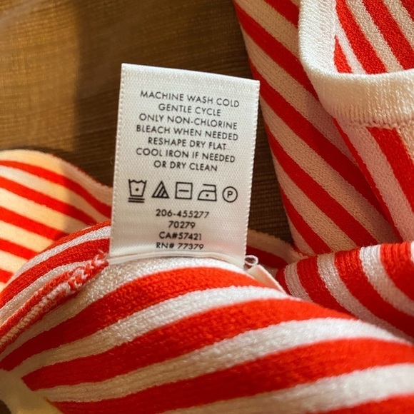 Ann Taylor red & white striped sweater with belt L - Picture 5 of 8